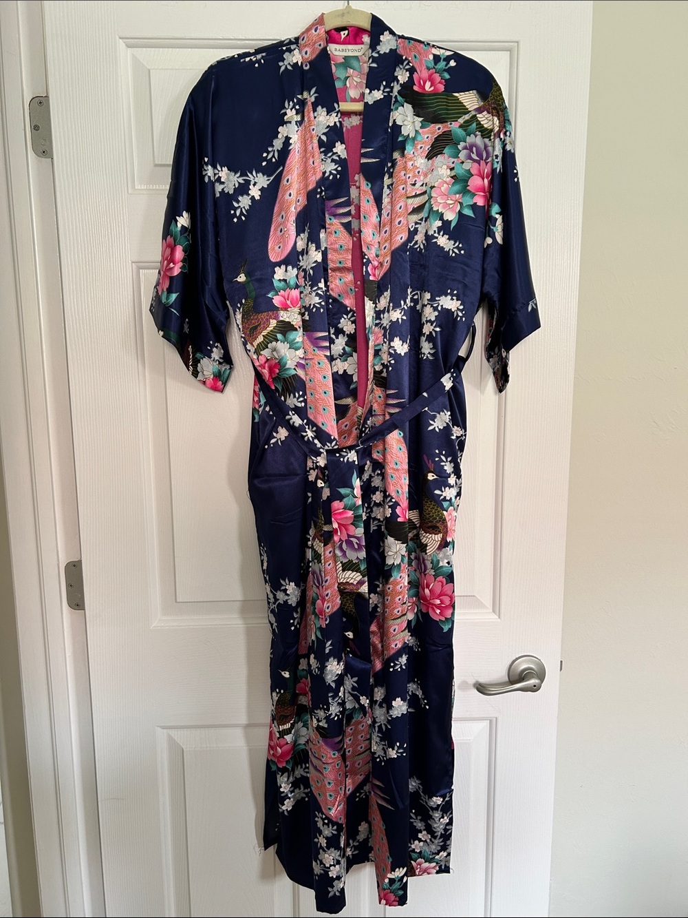 Navy Floral Kimono Robe